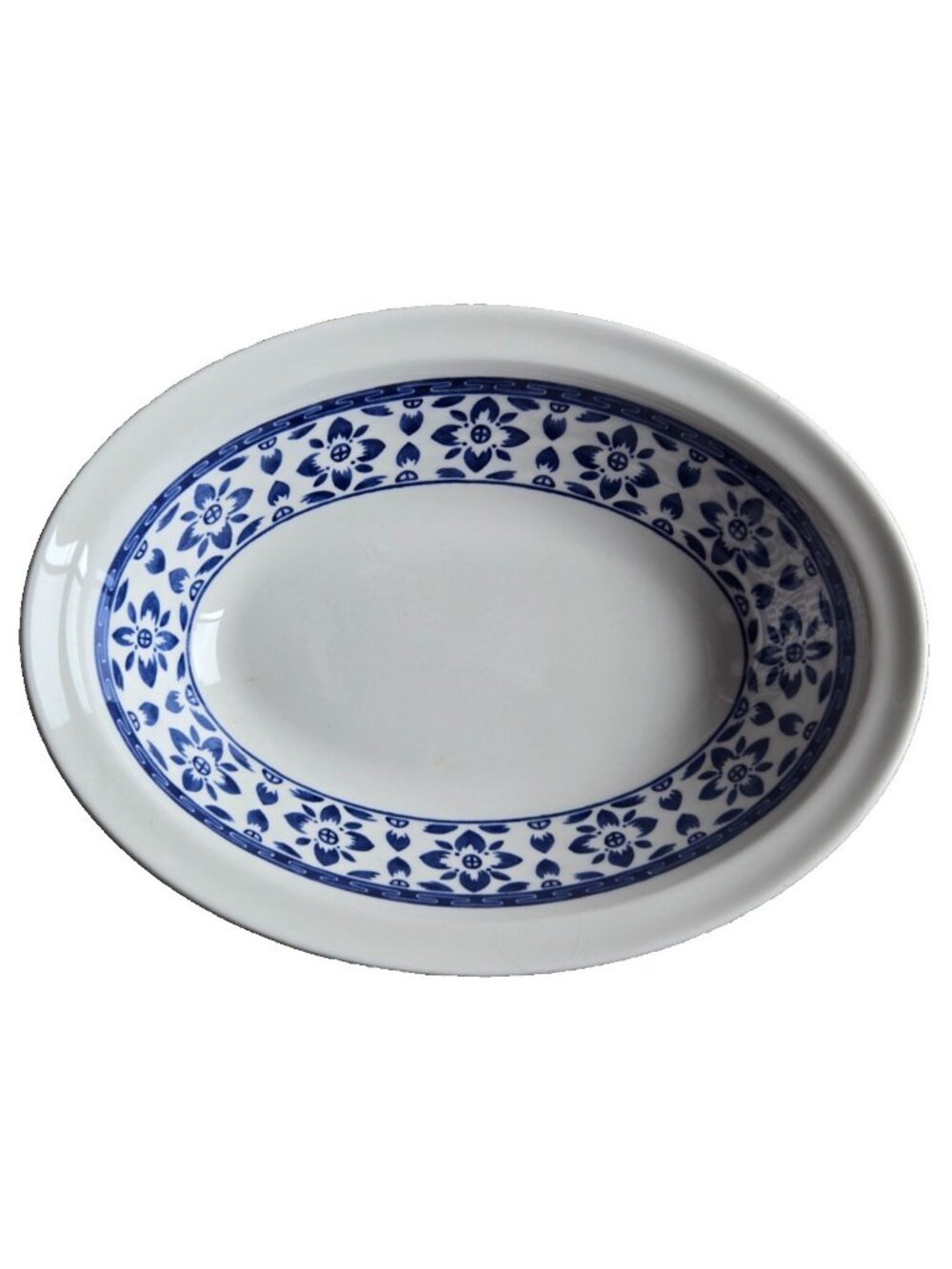 Vintage Johnson Brothers Blue Willow China Oval Serving Bowl 9"x 7" ENGLAND